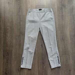 Talbots Chatham Button Ankle Stretch Pants Side Zip Houndstooth Sz 10 Heritage